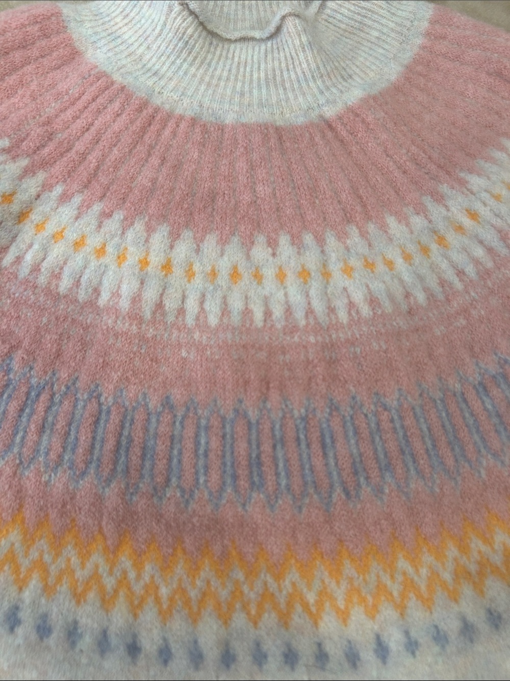 J.Crew Fair Isle Merino Wool Alpaca Blend Sweater Womens Small Soft tan multi - Picture 9 of 16